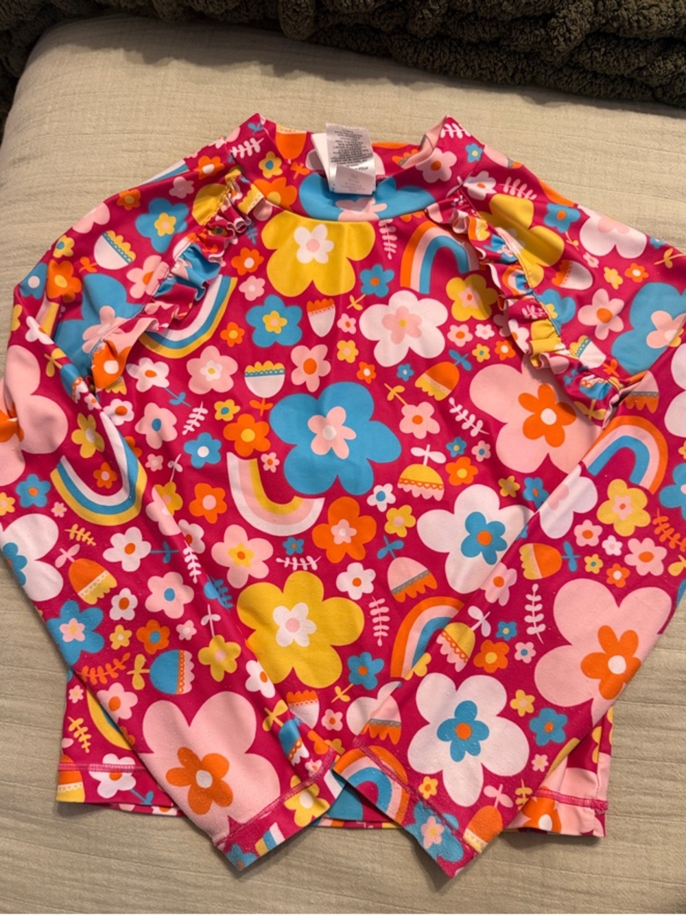 Tucker + Tate Girls Long Sleeve Rashguard in Pink, Yellow, Blue, Orange